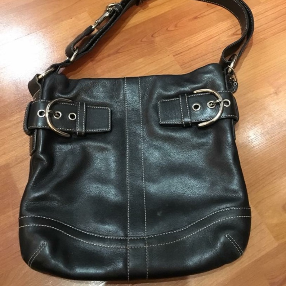 Black Coach leather purse